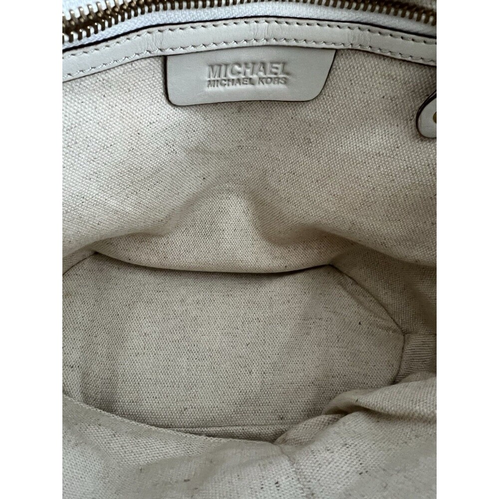 Michael Kors Straw And Ivory Leather Handbag EUC - Picture 9 of 11